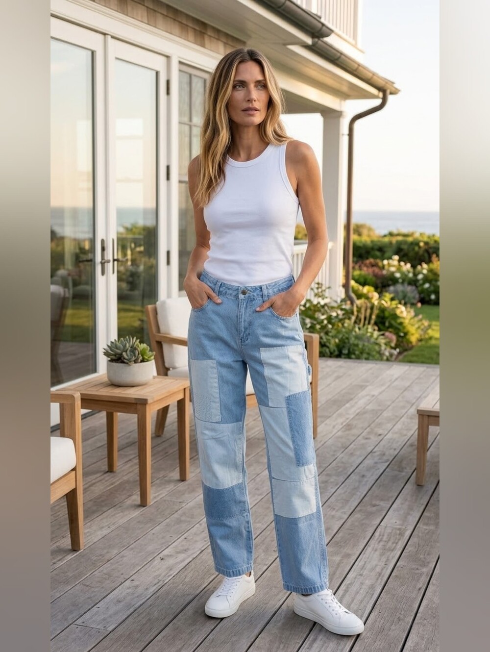 Ulla Johnson Bora Patchwork Jeans, size 4
